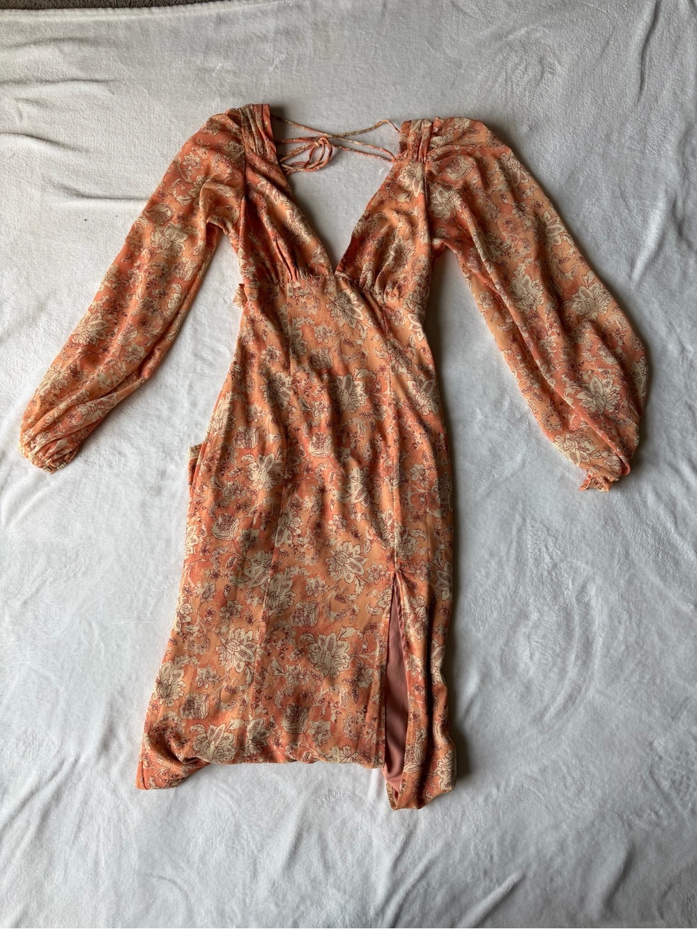 Floral Wrap Maxi Dress in Peach